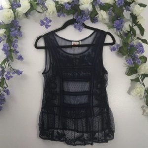 ANTHROPOLOGIE BLUE LACE BOHO CAMI SLEEVELESS TOP